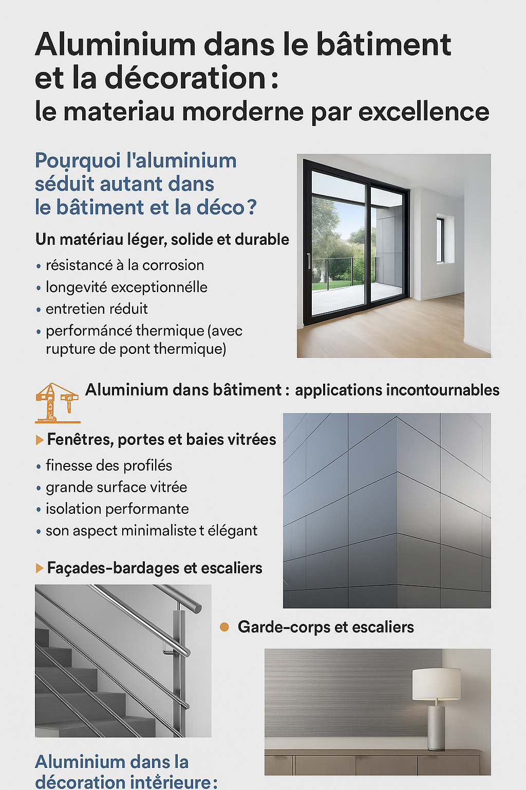 Aluminium dans le bâtiment et la décoration