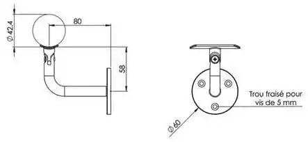 Support mural orientable 304L 