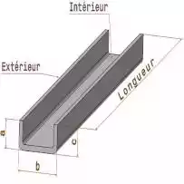 Tôle inox brossé 304L ep.1mm pliée en U