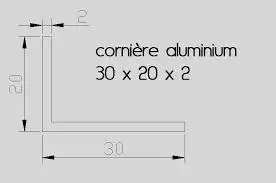 CORNIERE INEGALE ALU 20x10x2