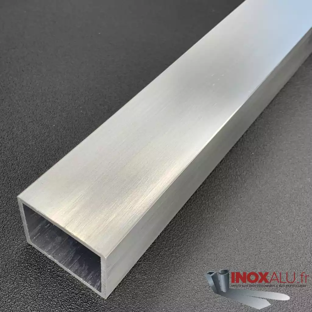 Tube alu rectangle - Aluminium 6060 brut - 1 à 3 mètres Longueur