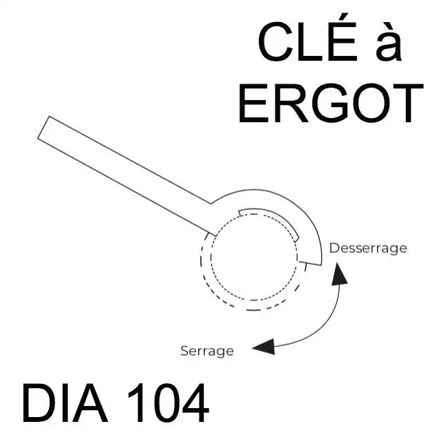 Clé Ergot Dia 104 pour Borne Amovible 