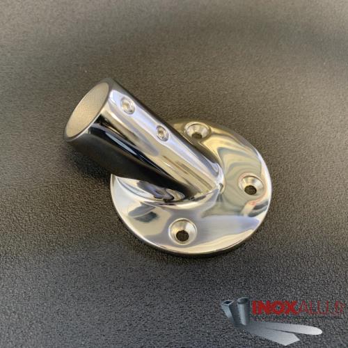 Embase Platine Ronde 22mm Angle 30° INOX 316 A4 - Support Tube Bateau
