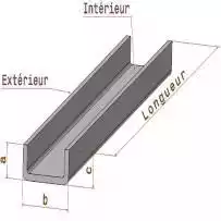 Tôle inox brut 304L ep.3mm pliée en U