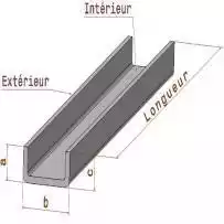 Tôle Alu brut ep.1mm pliée en U