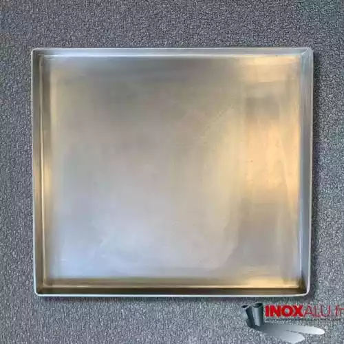 PLANCHA INOX sur mesure avec 4 Rebords et Angles soudés